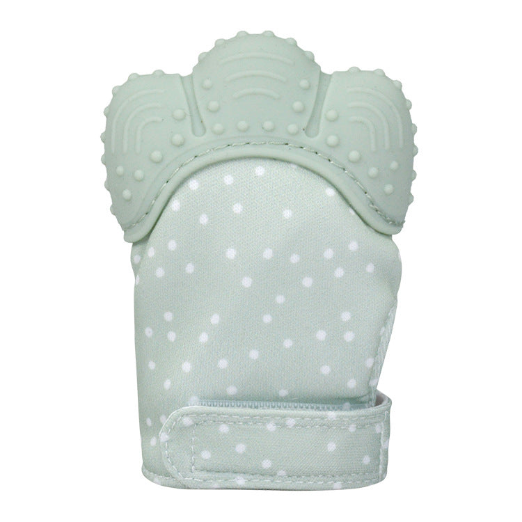 A Silicone molar gloves Food grade Baby imitation finger molar stick Hand guard Sound toy