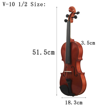 A Natural light universal violin Solid wood violin Student Children Beginner Adult playing violin 4/4-1/8