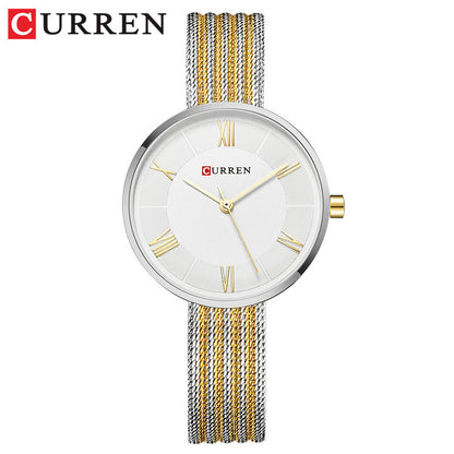 A 9020 Ladies Waterproof Quartz Watch Small Dial Fine Mesh Strap Watch Fashion Watch