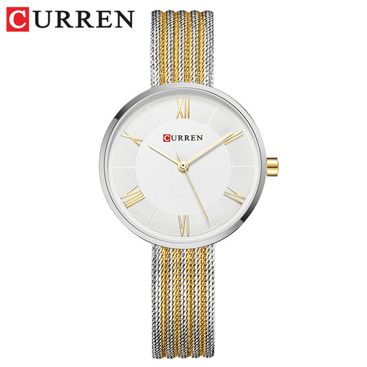 A 9020 Ladies Waterproof Quartz Watch Small Dial Fine Mesh Strap Watch Fashion Watch