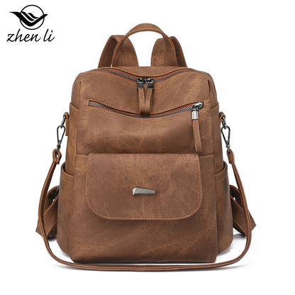 A bag large capacity cross-border women's backpack, backpack women's bags, retro backpack women's bags
