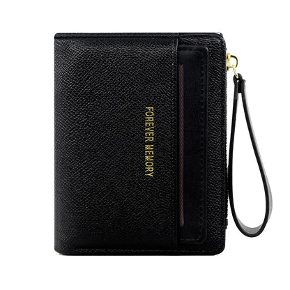 A new women's wallet short solid color card bag women's high-end cross-border zipper change bag source manufacturer