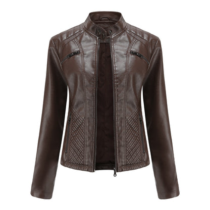 A women's leather jacket