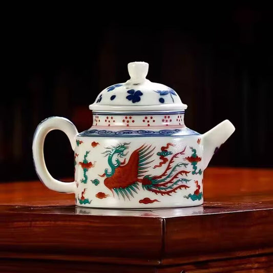 A ceramic teapot