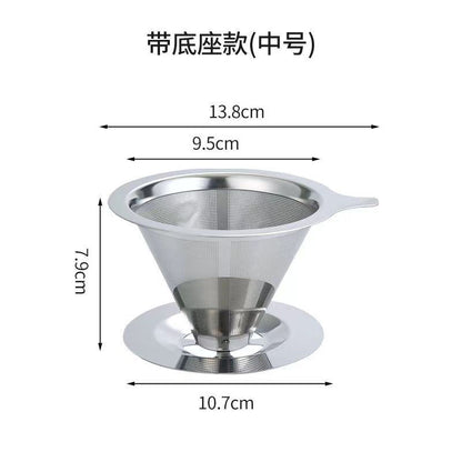 A 304 coffee filter screen filter cup hand brewing coffee utensils set filter paper free ultra-fine encryption coffee funnel