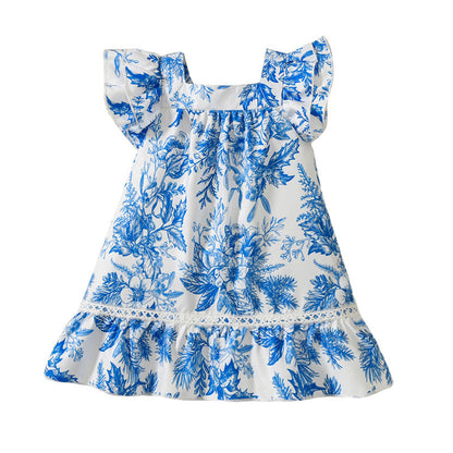 A girl A word princess dress children's fresh casual skirt baby summer dress girls dress - Mixbatch