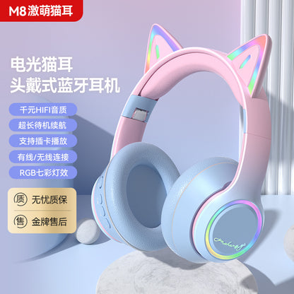 A wireless bluetooth headset