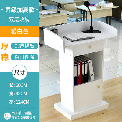 A Classroom podium lectern, and desk