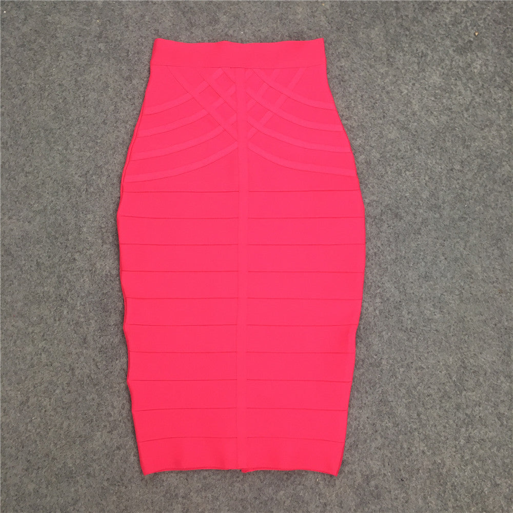 A European and American new model with characteristic stripes, sexy mid-skirt temperament, slim fit, high waist, hip wrap