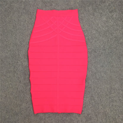 A European and American new model with characteristic stripes, sexy mid-skirt temperament, slim fit, high waist, hip wrap
