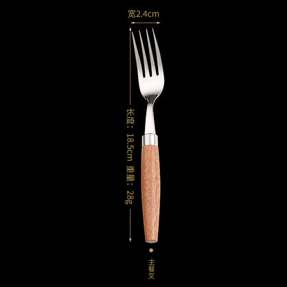 A304 stainless steel knife, fork and spoon sapili wooden handle
