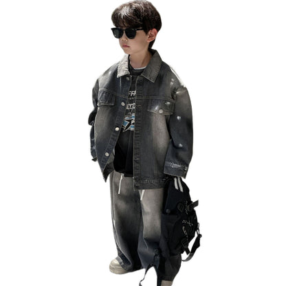 A Children's and teenagers' denim suit