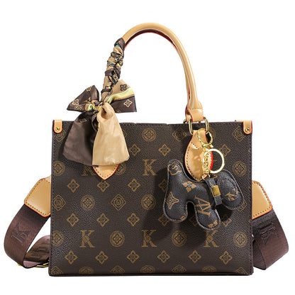 A high-end printing contrasting letters tote small bag women