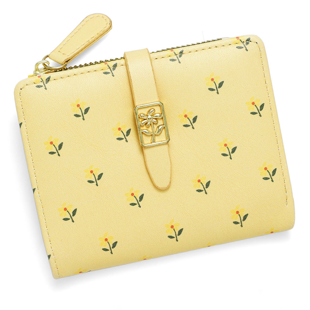 A new women's wallet short solid color card bag women's high-end cross-border zipper change bag source manufacturer