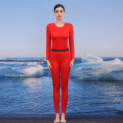 A autumn and winter silk wool thermal underwear female couple German velvet heating thickened primer long johns set wholesale - Mixbatch