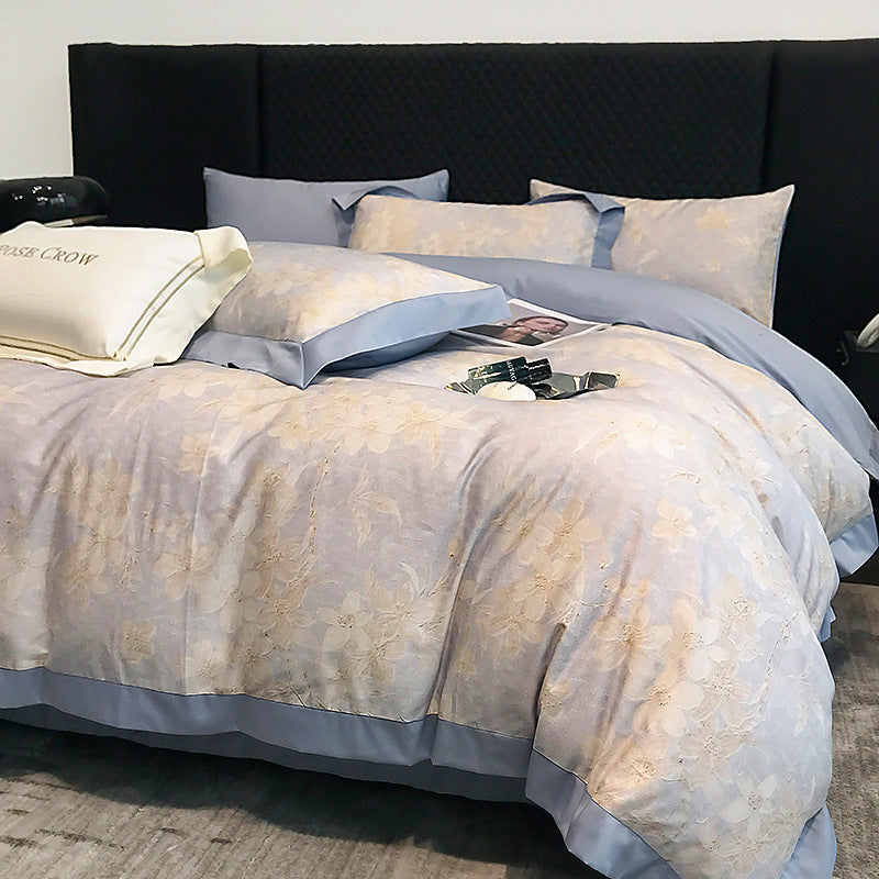 American luxury 200-piece long-staple cotton four-piece high-quality cotton cotton sheets quilt cover master bedroom 4 bedding 3.0kg - Mixbatch