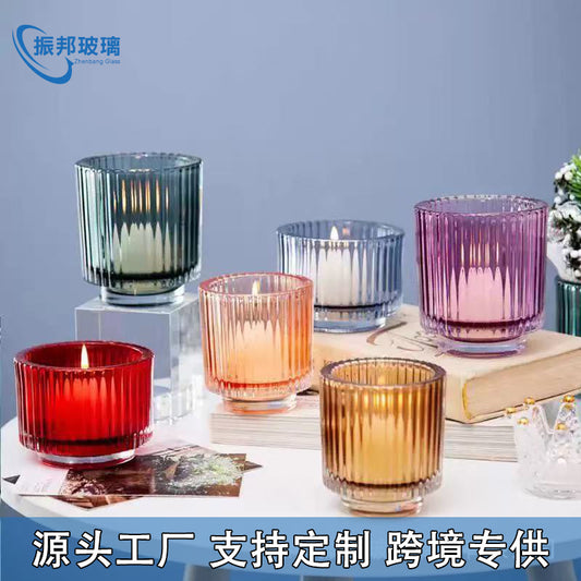 A gradual change of color candle cup empty glass candlestick