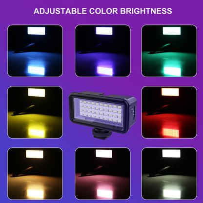 A 40-LED Vlogging Camera Portable Fill Light 40m Diving Waterproof Light