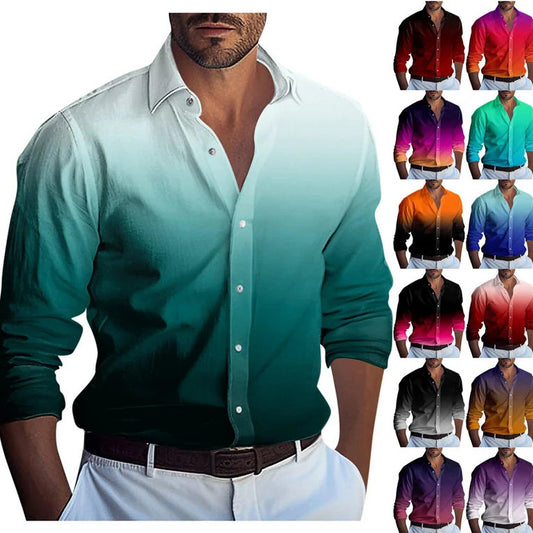 A long-sleeved shirt with gradual change of color