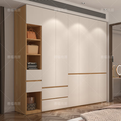 A The solid wood wardrobe with OSB board ENF grade melamine paint finish