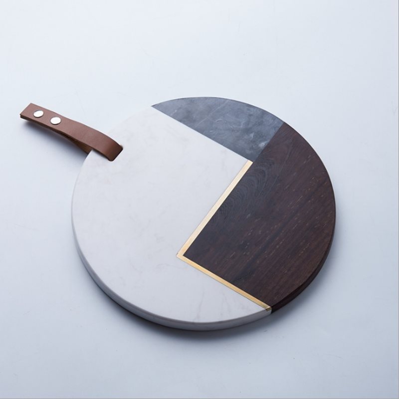 A Marble cutting board Chopping board Fruit plate Household cutting board Household panel Bread board Anti-mildew Dessert Pastry White