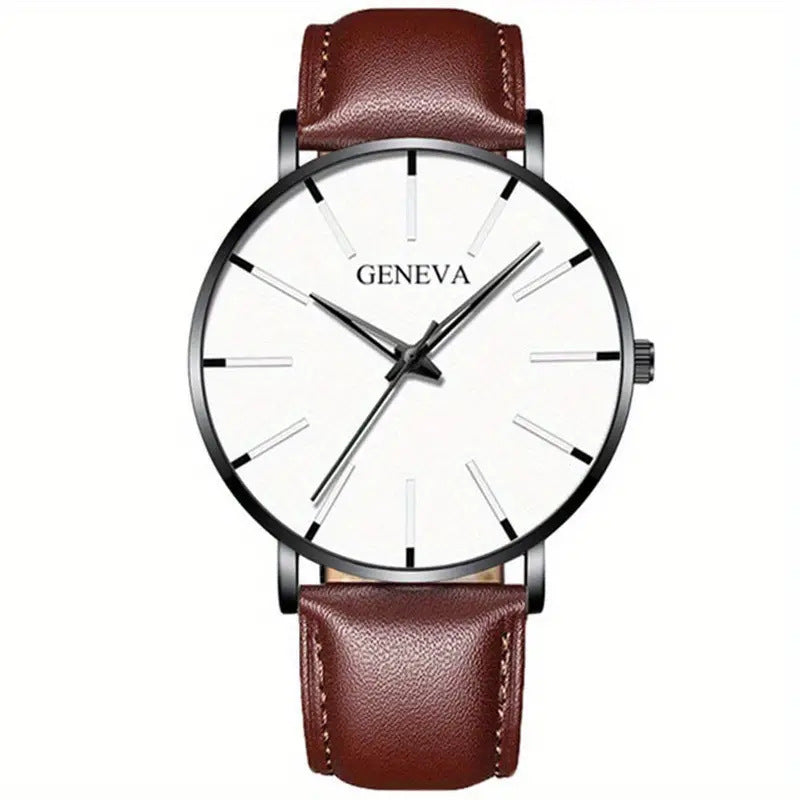 A Geneva Fashion Mesh Strap Watch Men's Watch Colorful Scale Men's Watch Business Quartz Watch Wholesale - Mixbatch