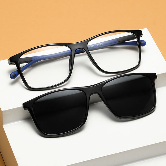 A new polarized two-color injection molded foot glasses magnet men's and women's cycling clip sunglasses fashionable magnetic glasses frame