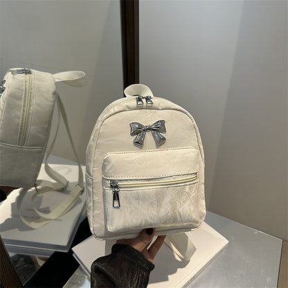 A Bow Casual Fashion Korean Edition Large Capacity College Style Girls Light Small Travel Back Shoulder Backpack Women