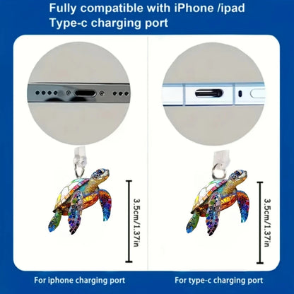 A Cross-border explosion Acrylic mobile phone dust plug Love milk tea dog and cat pendant Pendant Type-C oval interface