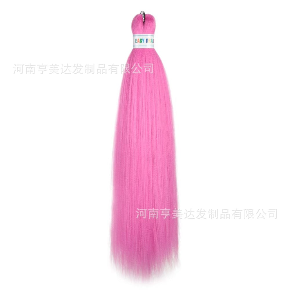 A EZ Color 26inch Women Chemical Fiber Long Straight Hair Large Easy Braided Hair Low Temperature Silk Long Straight Hair Wig - Mixbatch