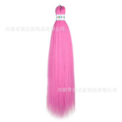 A EZ Color 26inch Women Chemical Fiber Long Straight Hair Large Easy Braided Hair Low Temperature Silk Long Straight Hair Wig - Mixbatch