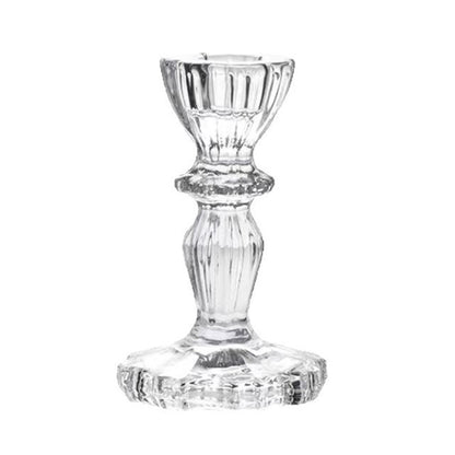 A crystal candle holder glass ornament
