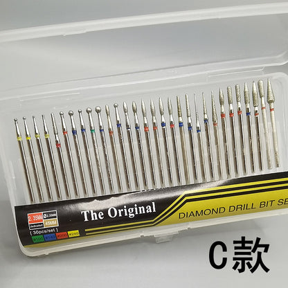 A 2.35mm 30pcs Diamond Nail Grinding Bit Set Accessories
