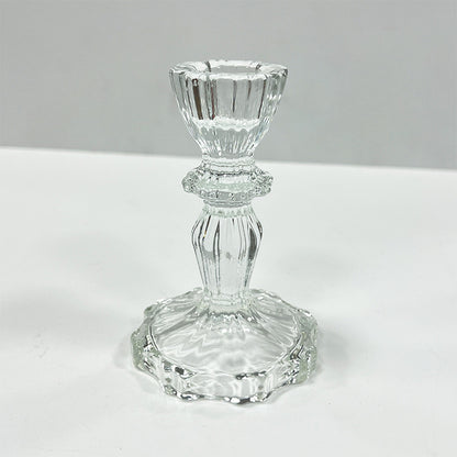 A crystal candle holder glass ornament