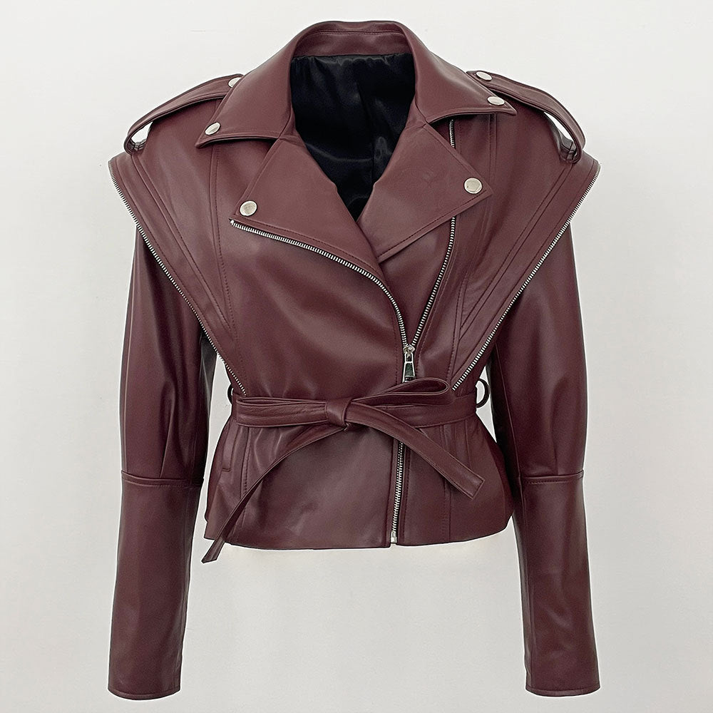 A genuine leather sheepskin jacket