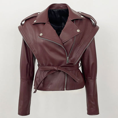 A genuine leather sheepskin jacket