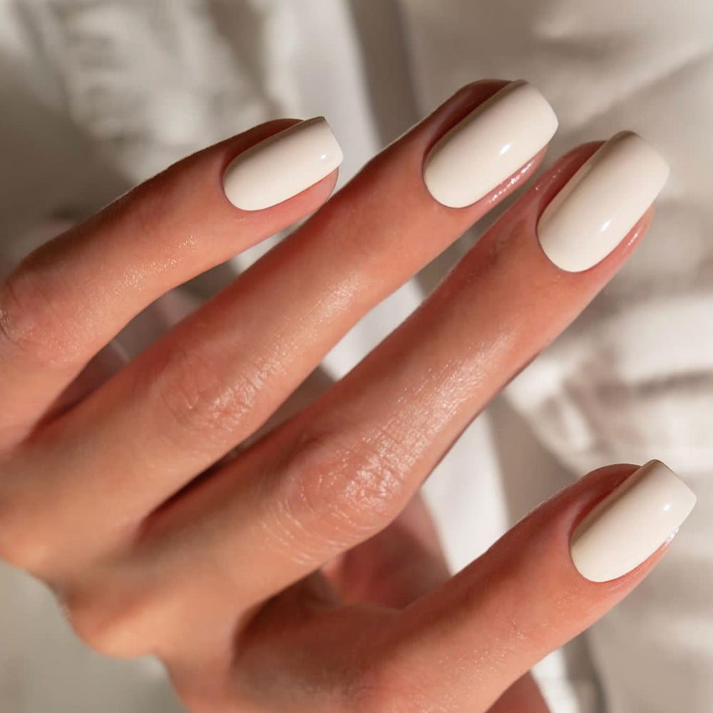 A Cross-border Wearable Women's Nail Art Wholesale Simple Medium and Long Square Solid Color Nail Art Patch Wearing Nail Wholesale - Mixbatch