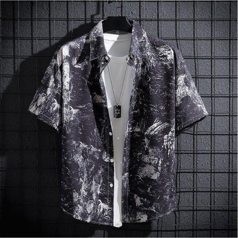A short-sleeved printed shirt