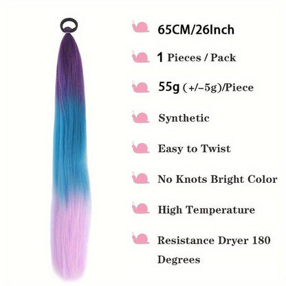 A child girl rubber band ponytail wig box braids colorful elastic rope braids ponytail wig hair extensions braids - Mixbatch