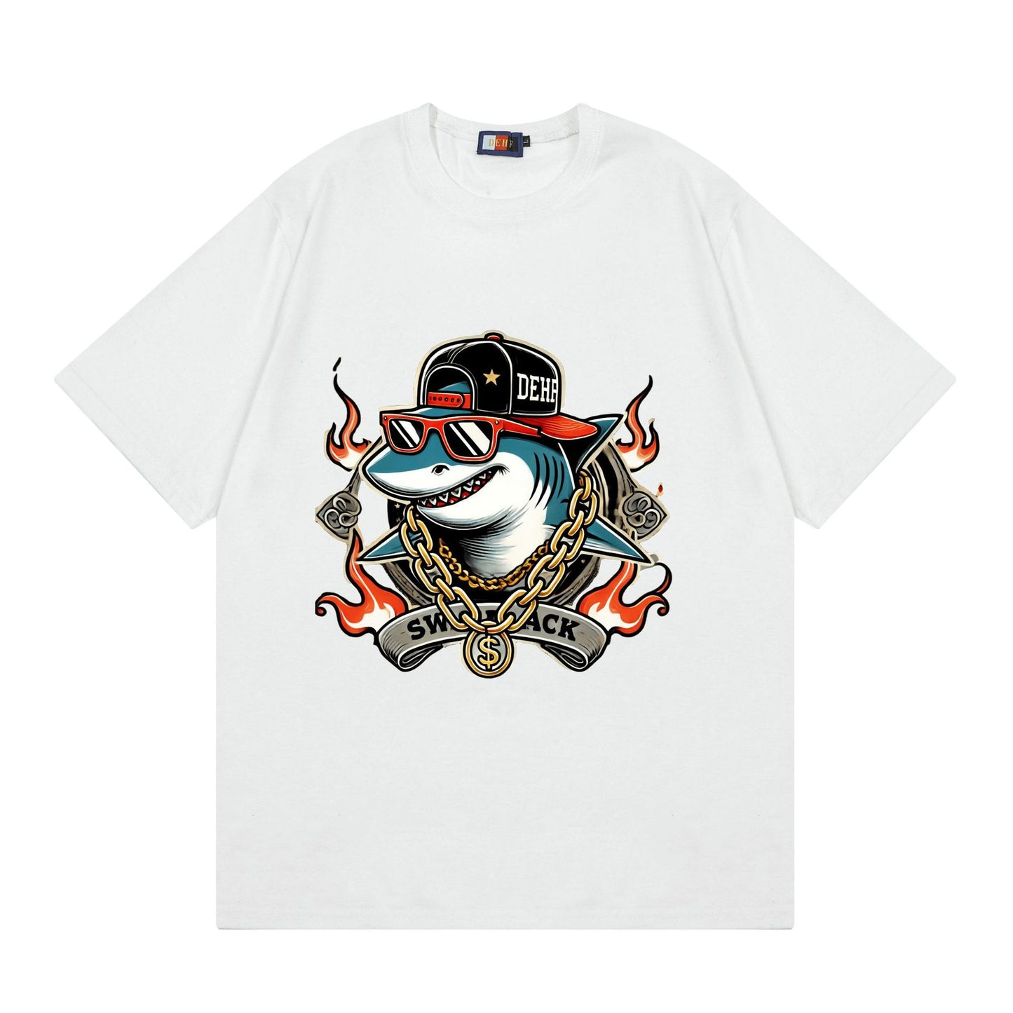 A T-shirt imitation cotton comfortable European size globally available black hip-hop design - Mixbatch