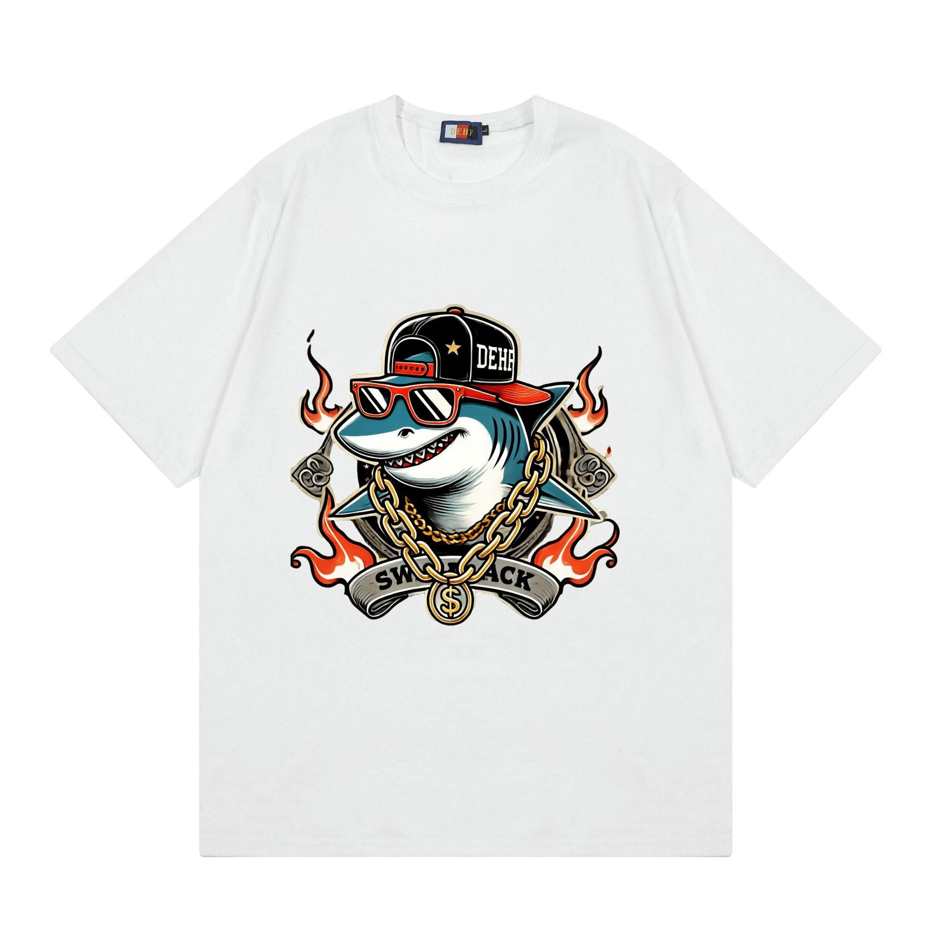 A T-shirt imitation cotton comfortable European size globally available black hip-hop design - Mixbatch