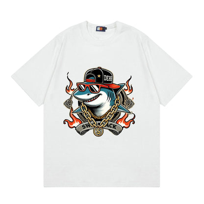 A T-shirt imitation cotton comfortable European size globally available black hip-hop design - Mixbatch