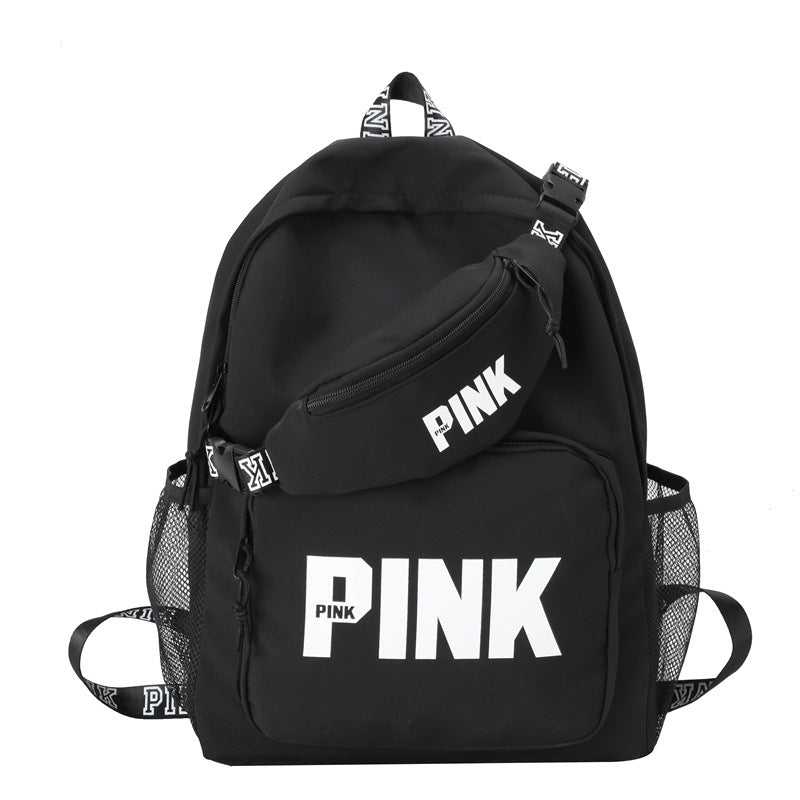 A pink backpack cross-border foreign trade women's bag backpack sequined laser student bag logo