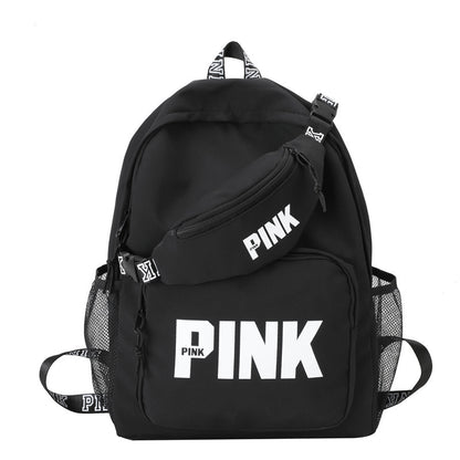 A pink backpack cross-border foreign trade women's bag backpack sequined laser student bag logo