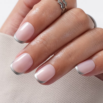 A cross-border explosion European and American style nail piece with diamond long square French manicure three-dimensional love broken diamond wearing nail wholesale - Mixbatch
