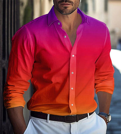 A long-sleeved shirt with gradual change of color