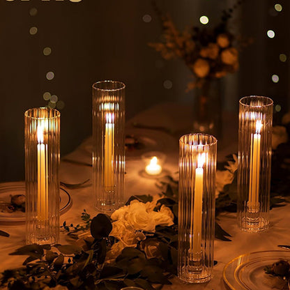 A Hot-selling high borosilicate vertical candle holder European simple transparent glass vase decorative vase