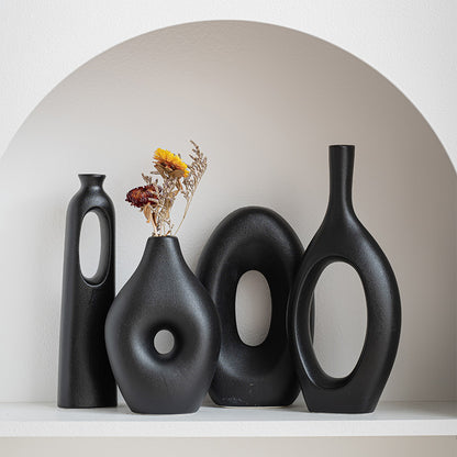 A Creative Nordic Art Ceramic Vase Ornament Living Room TV Cabinet Wine Cabinet Flower Arrangement Ornament Model Room Flower Ware