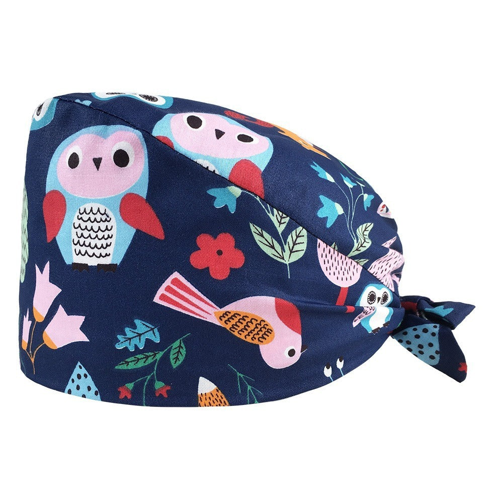 A Cross-border surgical cap Cotton solid color nurse operating room cap Sweat-absorbing and windproof confinement cap Dental dentist cap