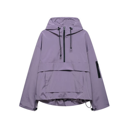A hooded jacke
